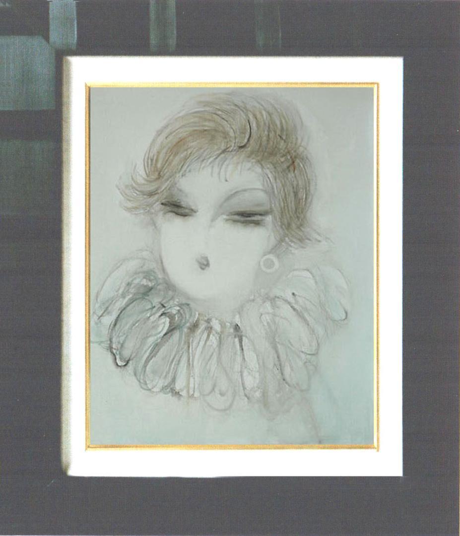 油絵 菅家令子 絵 絵画 インテリア 額付(黒) F6-081412 人物 女性