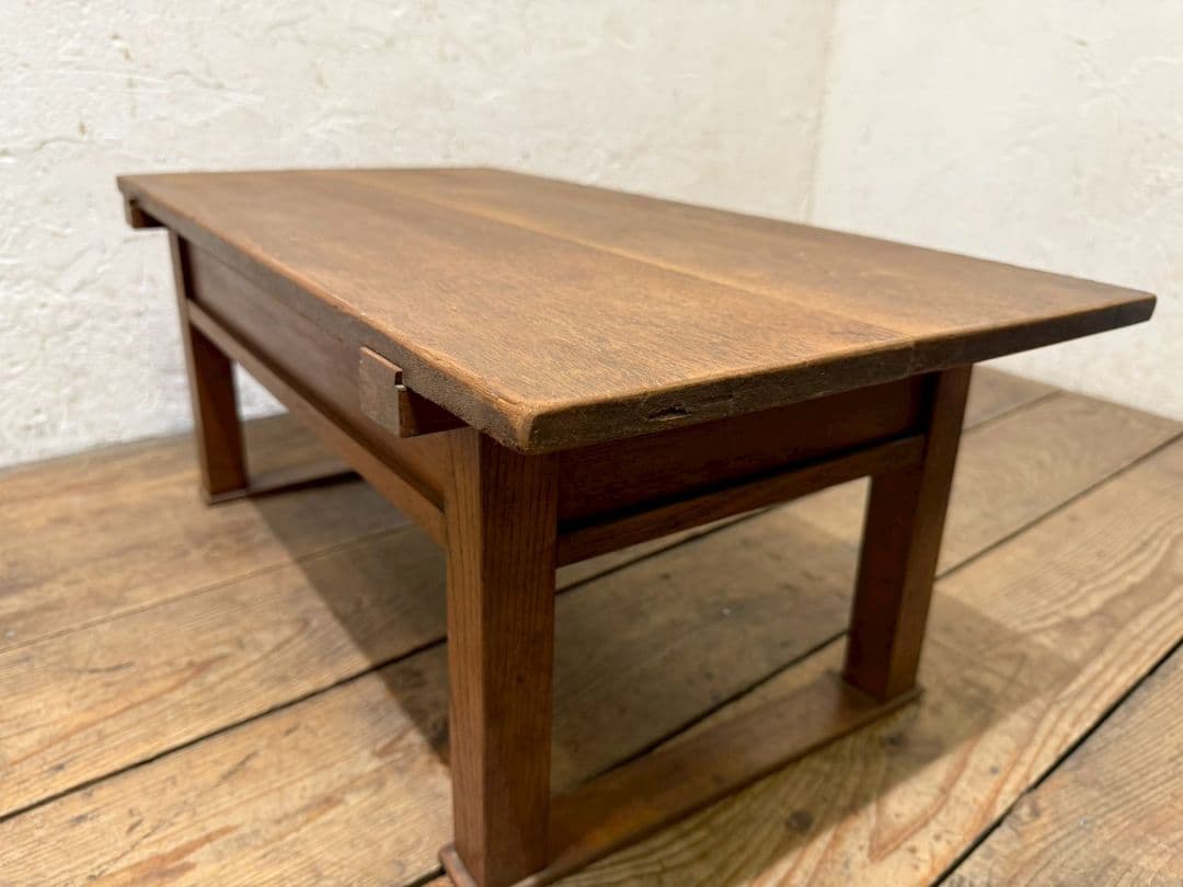 1155 アンティーク　文机　ローテーブル　座卓　ちゃぶ台　古家具　レトロ　引出