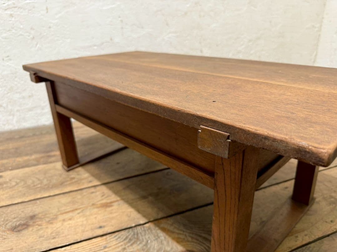 1155 アンティーク　文机　ローテーブル　座卓　ちゃぶ台　古家具　レトロ　引出