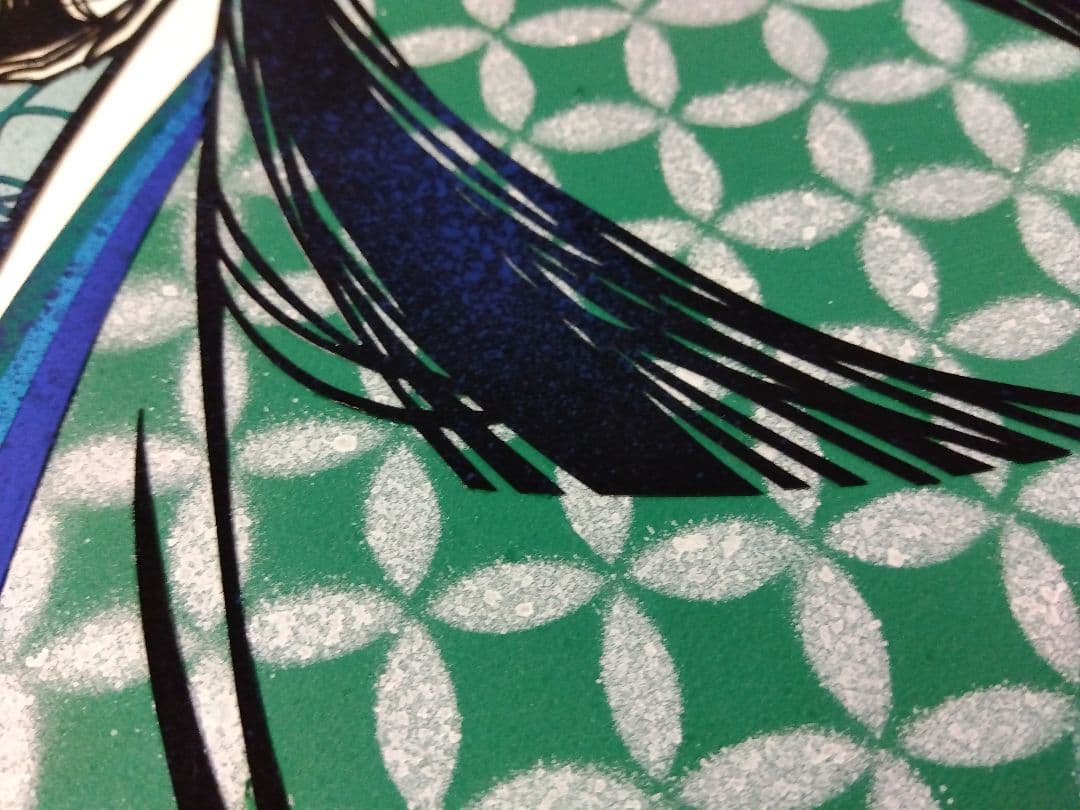 真作刀勢画　【扇面美人画】　宮田雅之　一点もの作品　額装　共シール