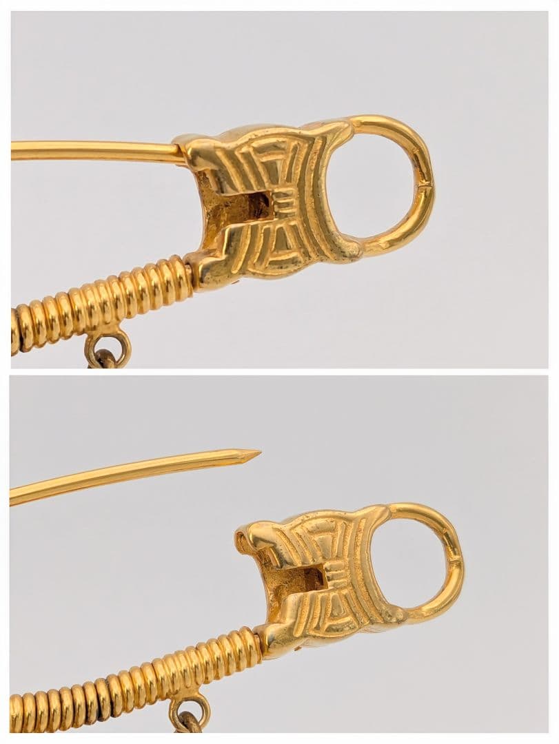 希少 セリーヌ CELINE マカダム 凱旋門 スターボール ブローチ ゴールド