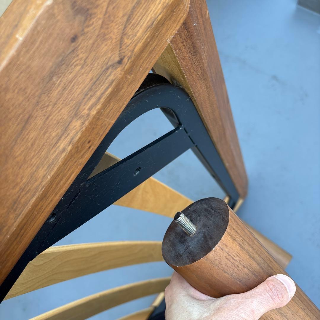 無印　シングルベッドフレーム すのこ　ウォールナット