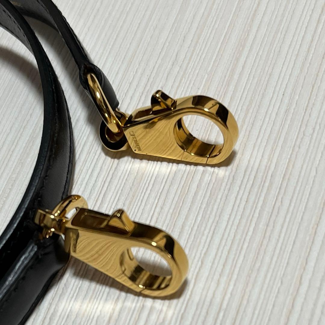エルメス　正規品　ストラップ　クロシェット　カデナ　ブラック　ボックスカーフ