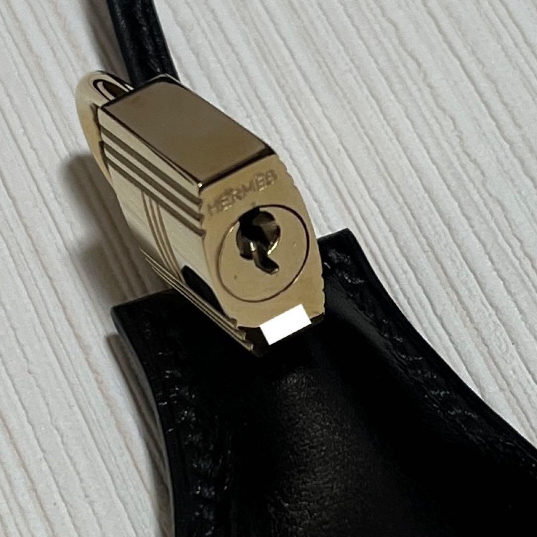 エルメス　正規品　ストラップ　クロシェット　カデナ　ブラック　ボックスカーフ