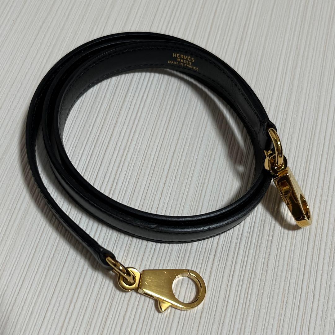 エルメス　正規品　ストラップ　クロシェット　カデナ　ブラック　ボックスカーフ