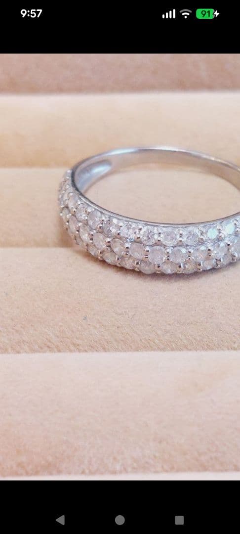 【特別価格！】きらきら　パヴェ　ダイヤモンド　リング　16.5号位