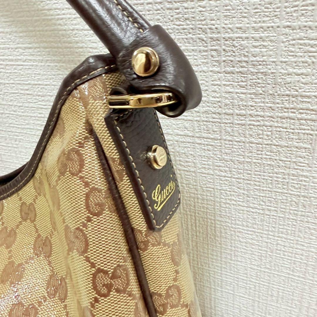 【極美品】GUCCI GGキャンバス レザー ワンショルダーバッグ