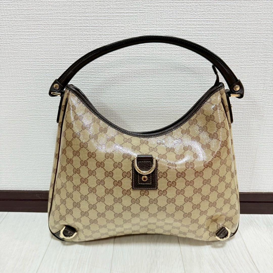 【極美品】GUCCI GGキャンバス レザー ワンショルダーバッグ