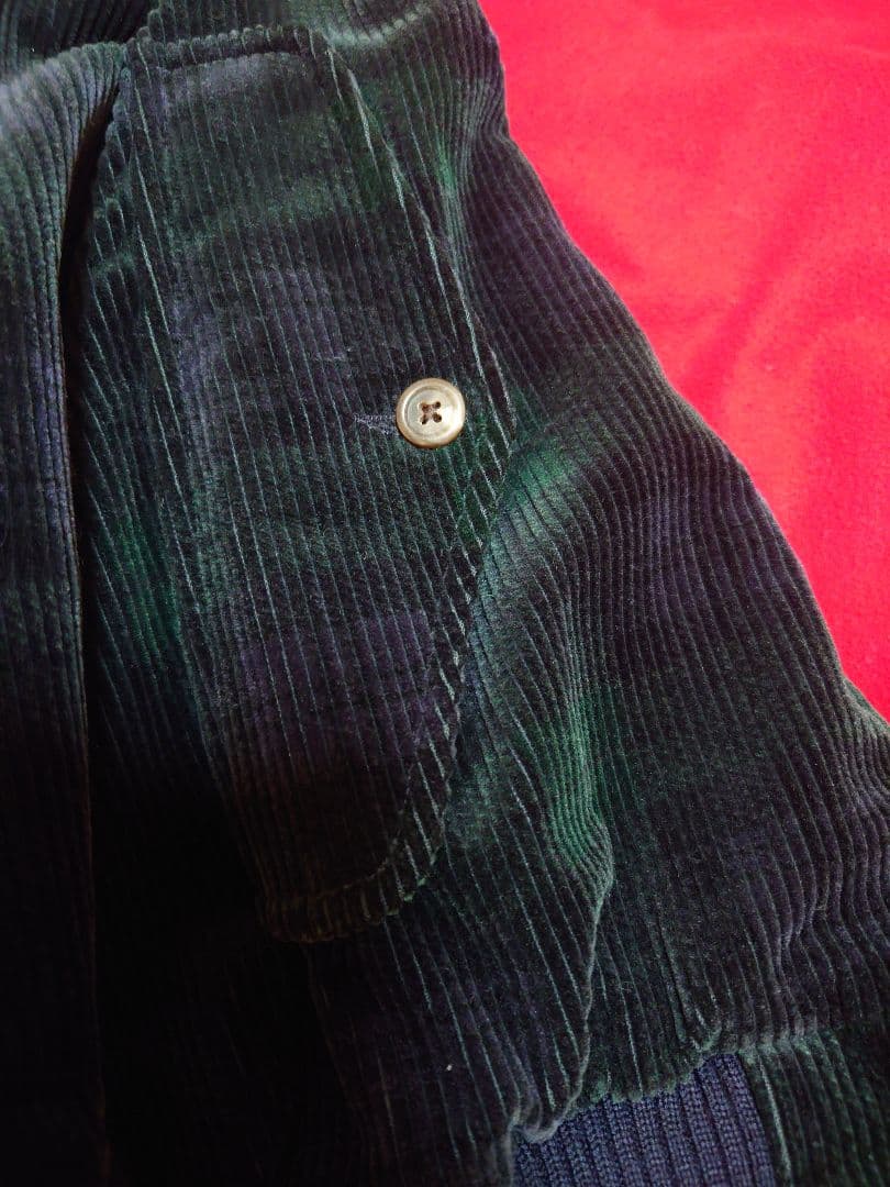 ポロ　ラルフローレン　コーデュロイ　マドラス柄　90年代　緑