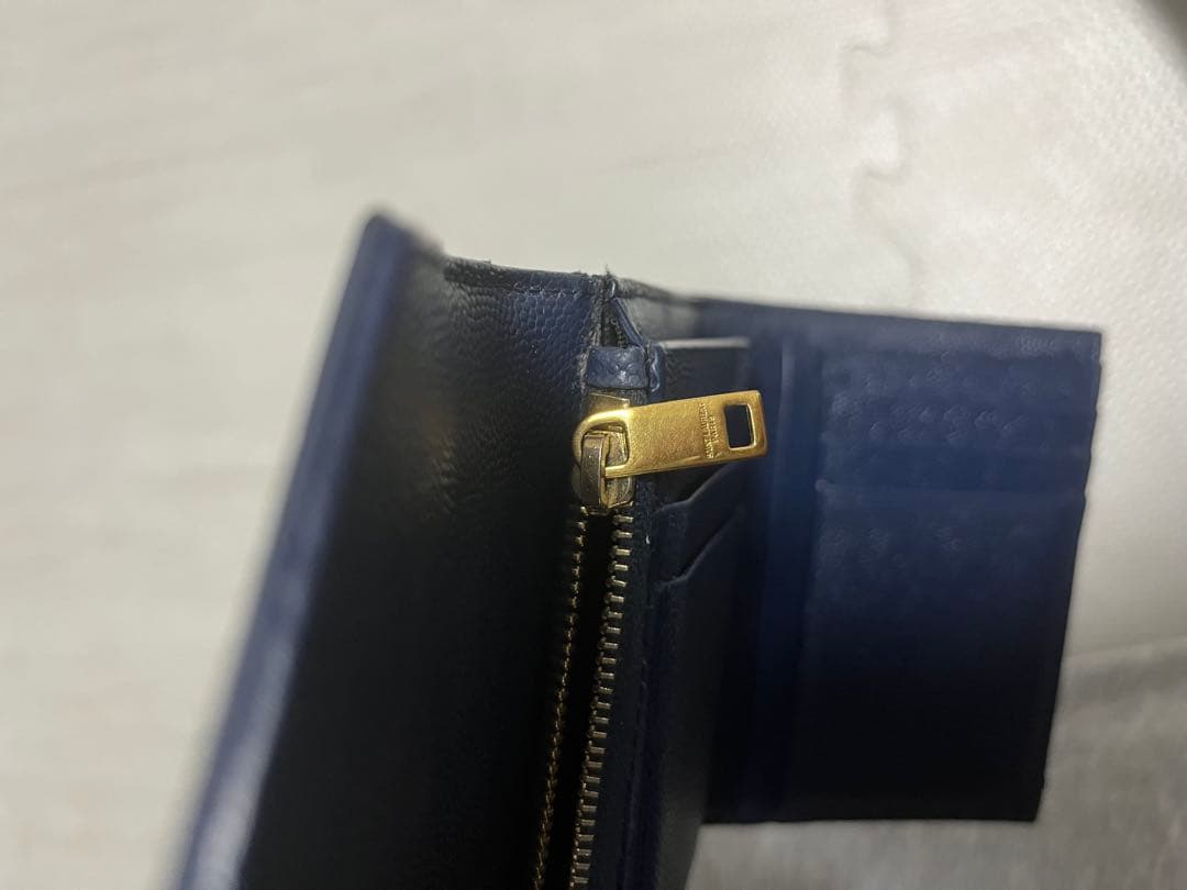 YSL 青　財布