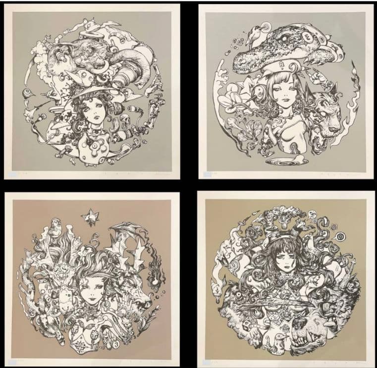 寺田克也　寺田　克也　４枚セット　シルクスクリーン