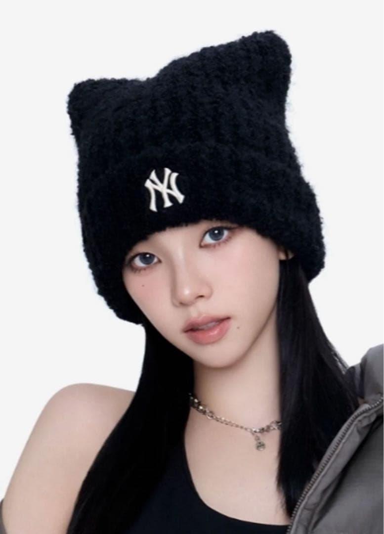 帽子 Plush Meow Beanie NY (Black)