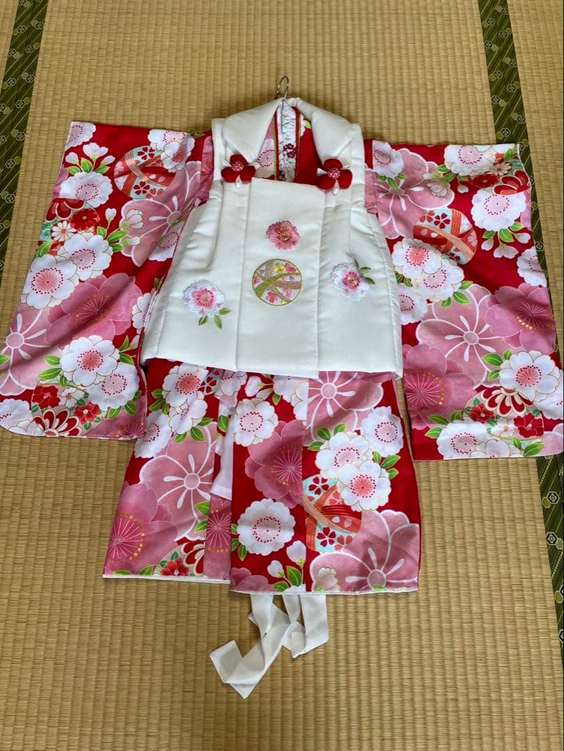 七五三 ３歳女の子　着物(赤系) ✳︎箱あり