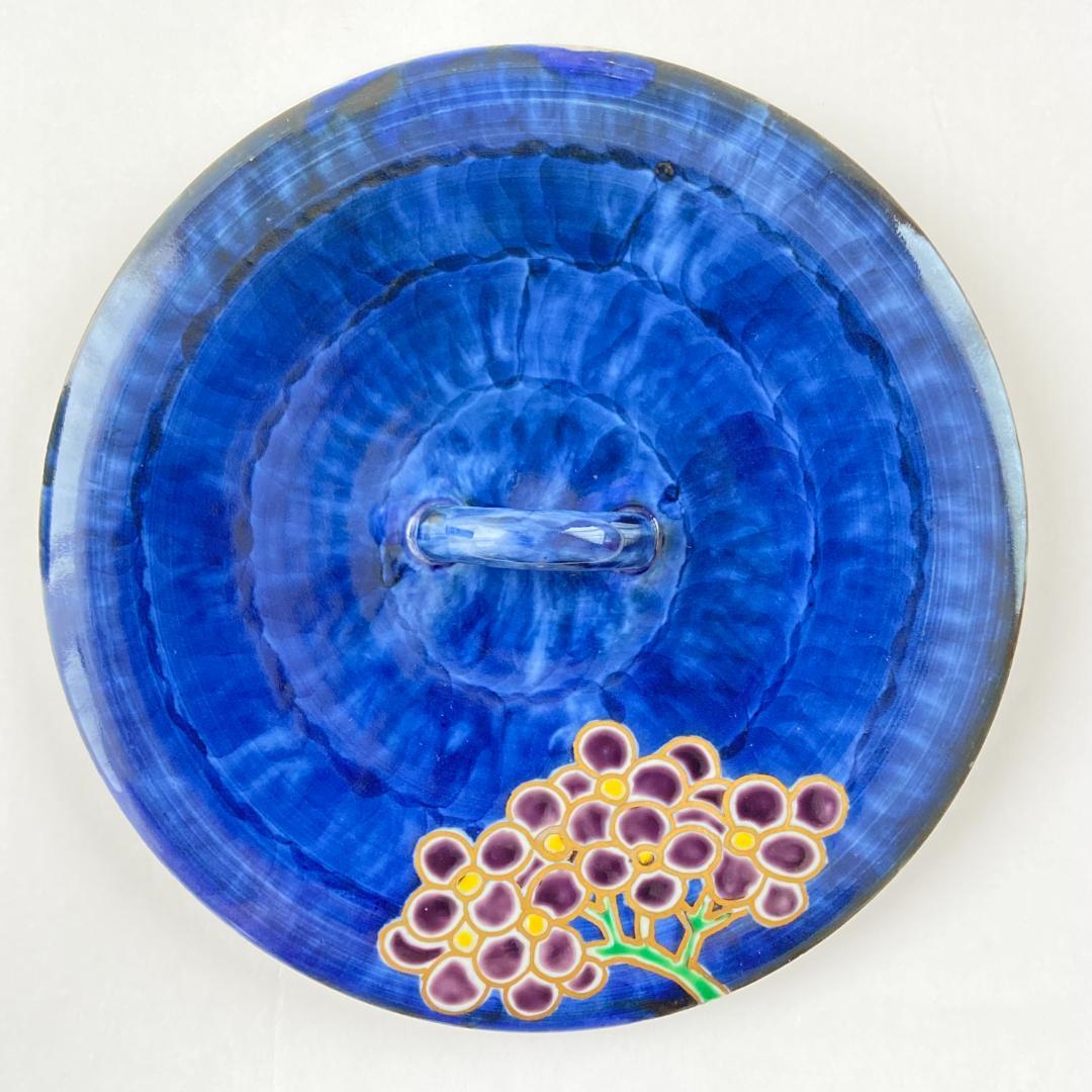 水指 色絵 紫陽花　高野昭阿弥　共箱入　茶道具　茶器　伝統工芸品