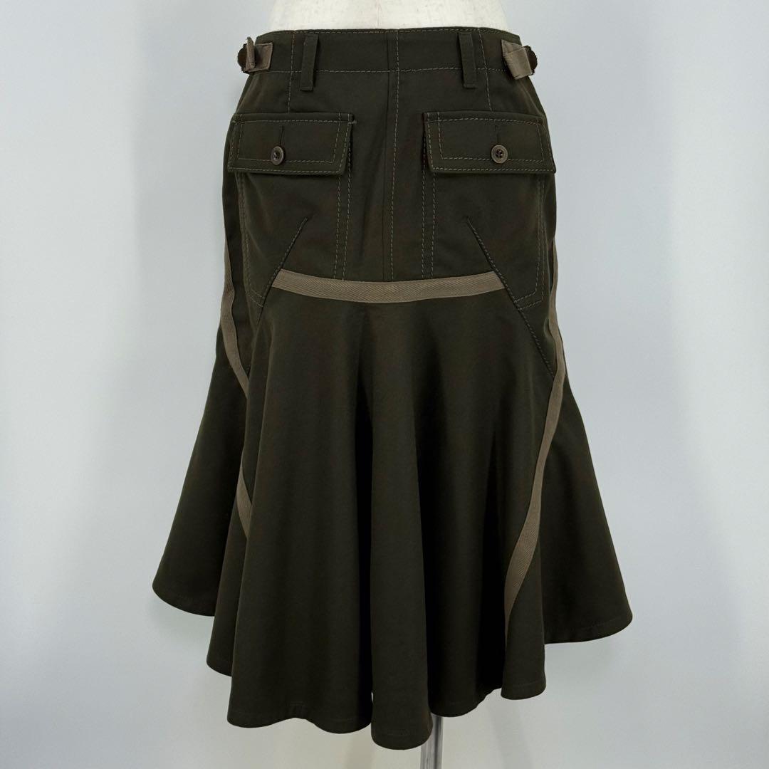 極美✨ sacai サカイ マーメイド スカート カーキ ミリタリー