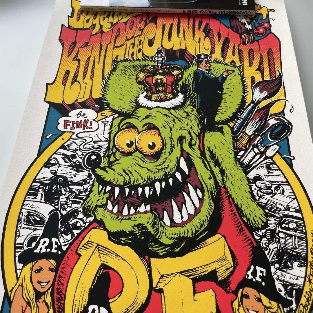 ロッキンジェリービーン　ポスター　直筆サイン入り　RATFINK 水着ver