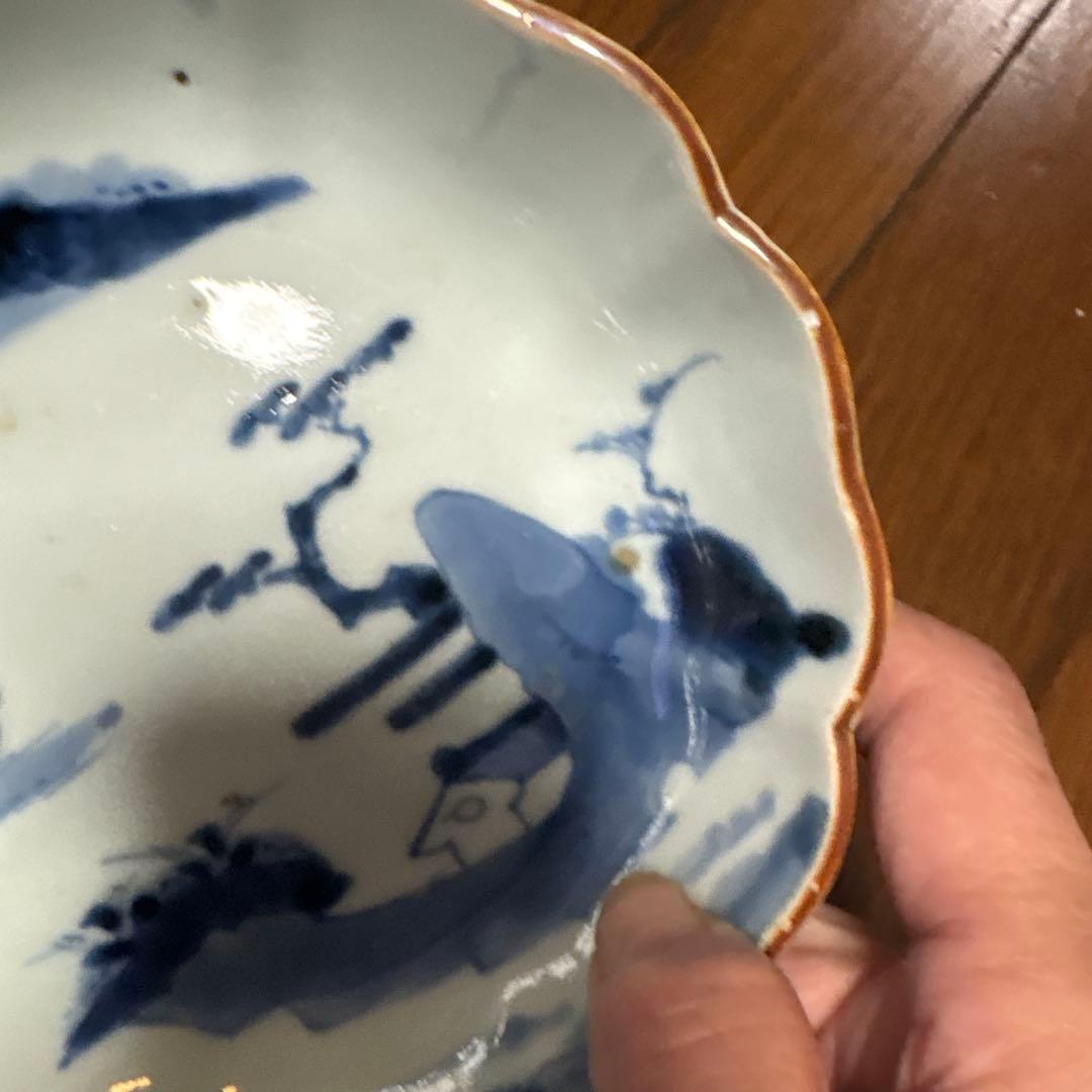 最処古伊万里染付なます皿（鉢）五個セット濃淡の色合い綺麗な山水こだわりの裏印名品