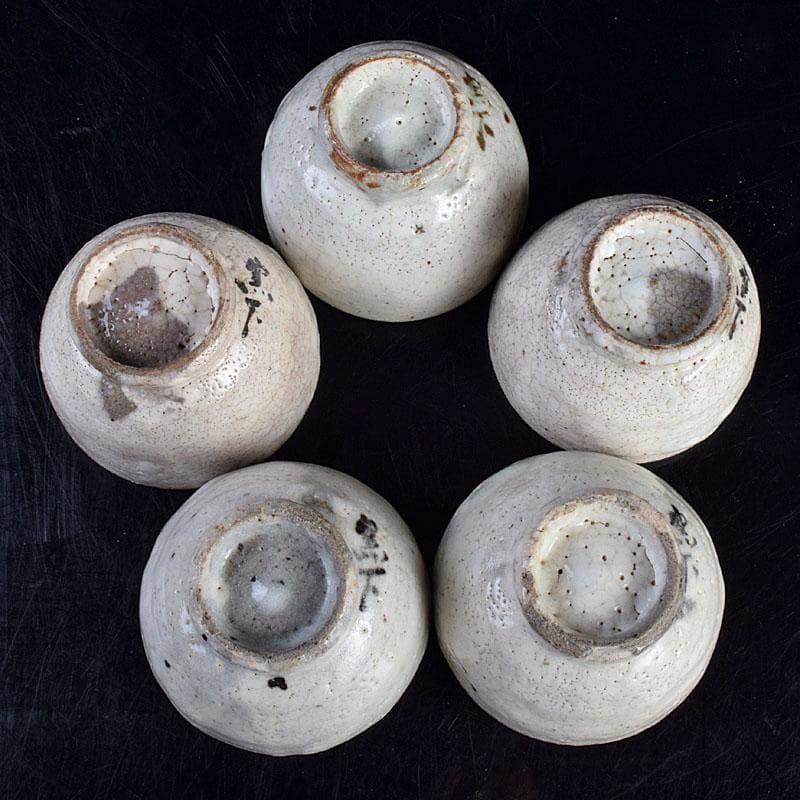 和食器　大萱　窯下窯　豊場惺也　粉吹　汲出　五客　共箱　二点　M　R9354