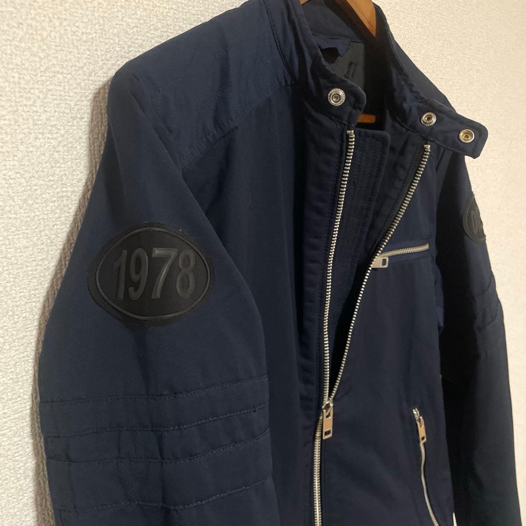 美品　DIESEL ディーゼル　シングルライダース　ナイロン　ネイビー　L