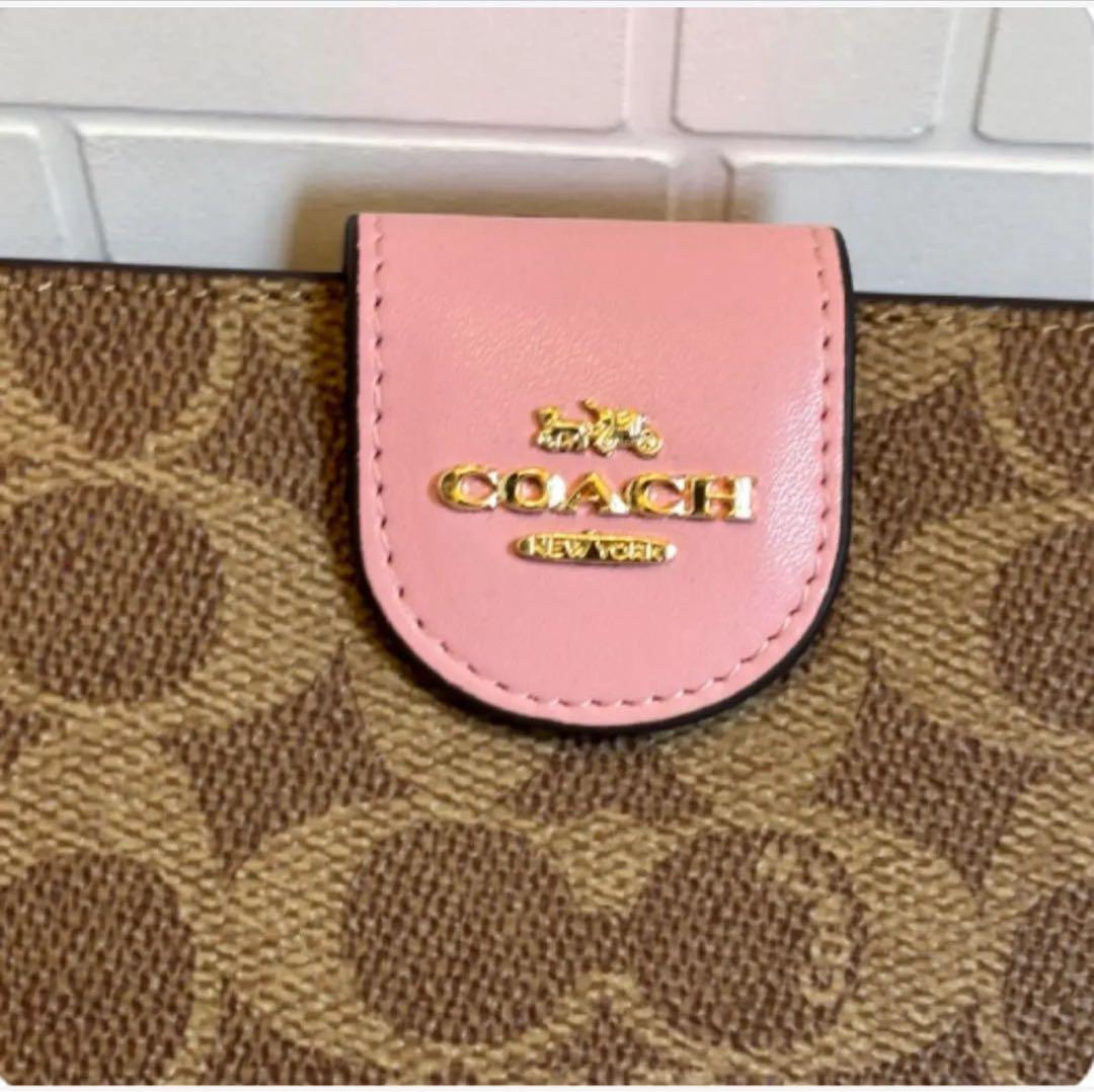 COACH 二つ折り財布ピンク【新品】