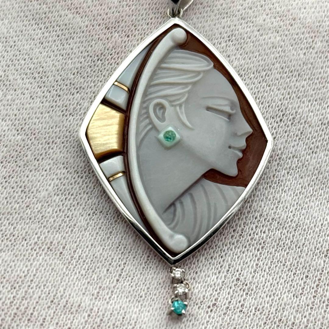 極美品！　ロザリオ・メンネッラ　　ペンダントトップ　カメオ　ダイヤモンド