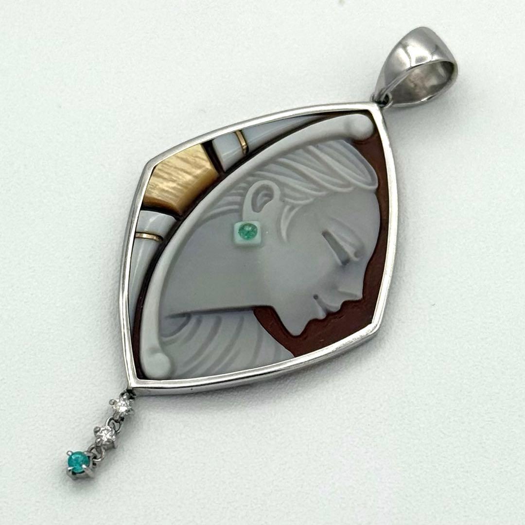 極美品！　ロザリオ・メンネッラ　　ペンダントトップ　カメオ　ダイヤモンド