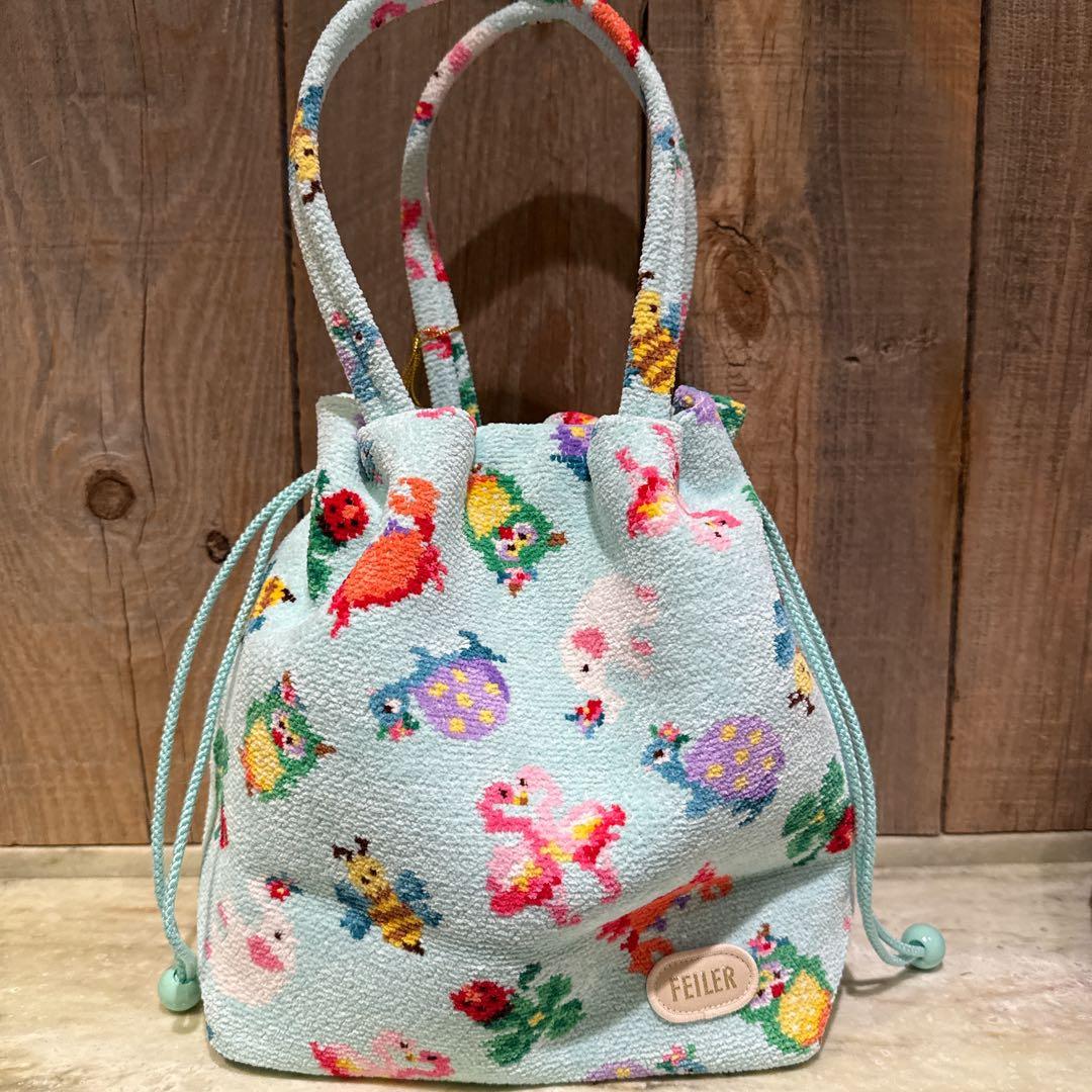 フェイラー　神崎恵　巾着バッグ　ペールグリーン