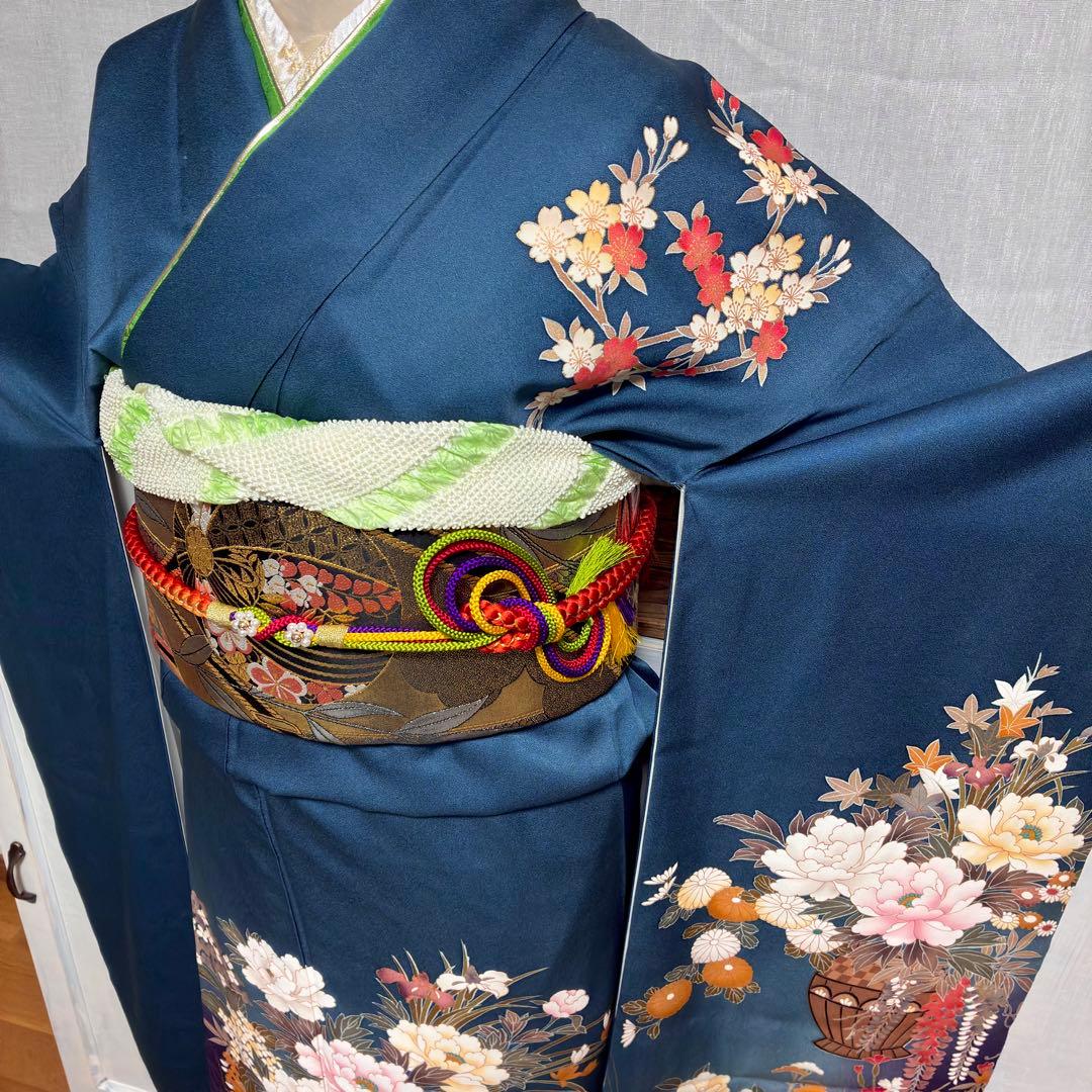 ⁂daoi20050509様⁂【振袖フルセット】極美品 草花御所車 7点セット