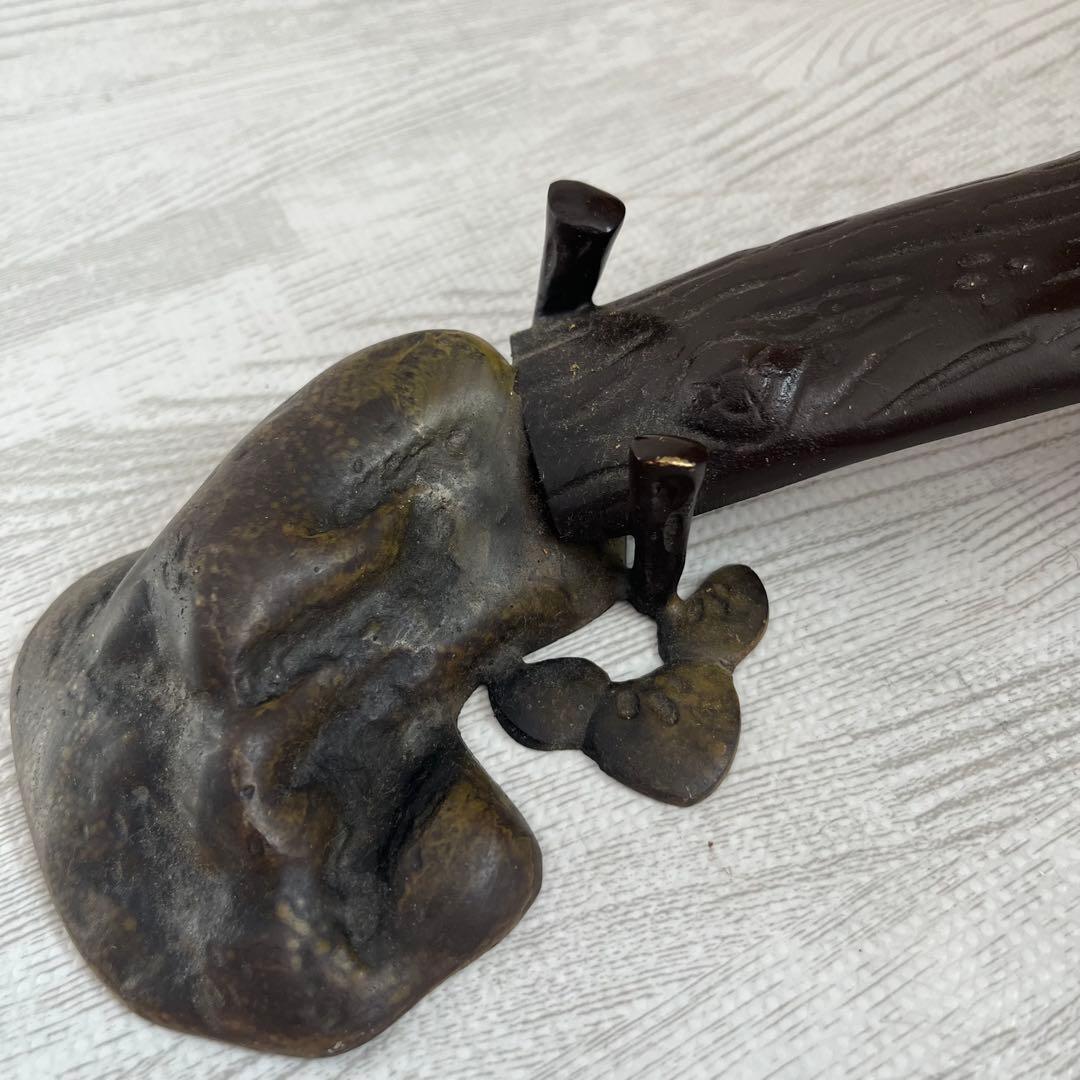 伝統工芸　美術　小鳥　木　止まり木　銅器 真鍮　正晴刻印　金属工芸　古物　骨董