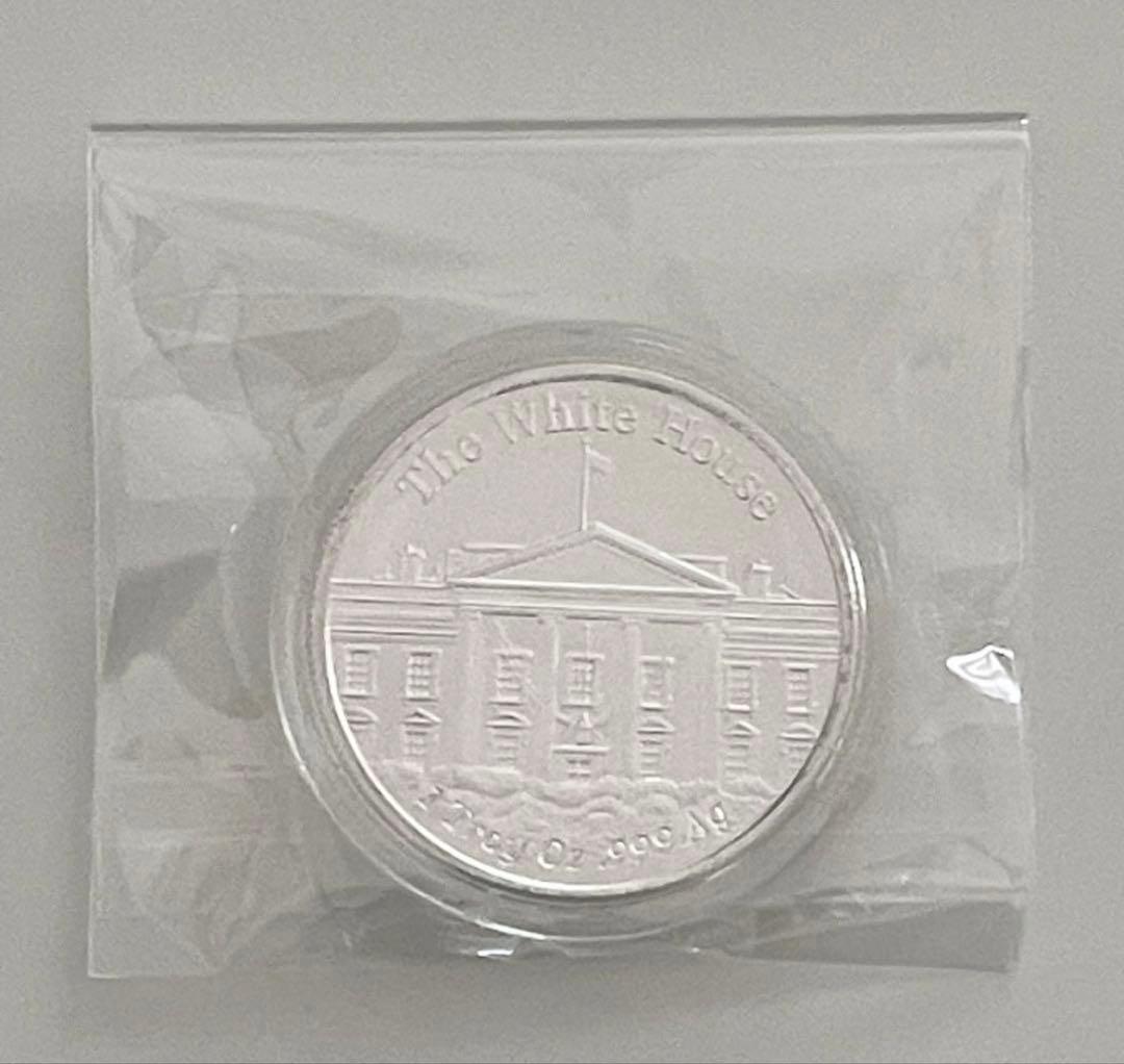 新品　1 トロイ・オズ .999 純銀メダル ドナルド・トランプ　ホワイトハウス