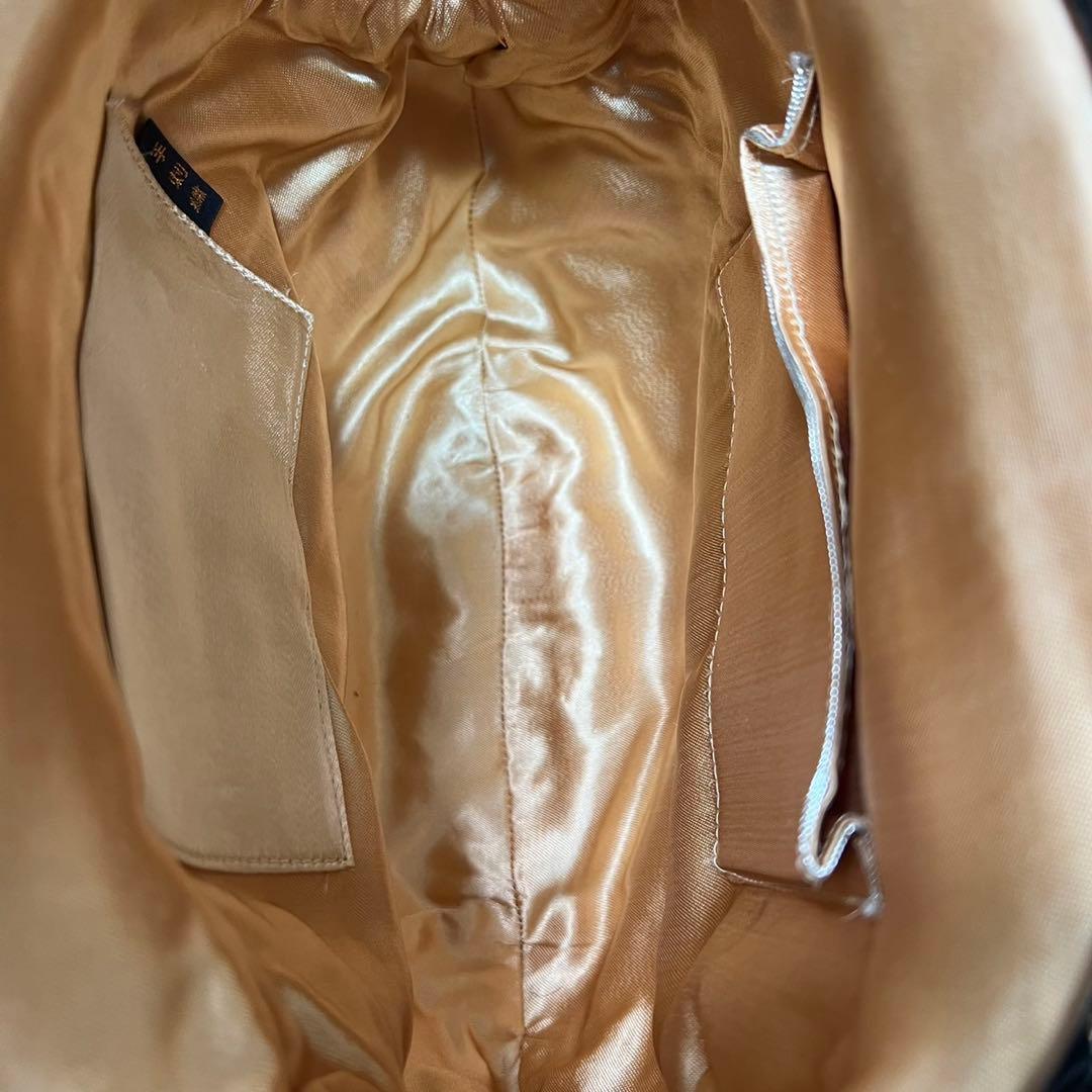 【美品】ビーズ総刺繍/花柄 ボタニカル柄/ハンドバッグ 和装バッグ ビーズバッグ