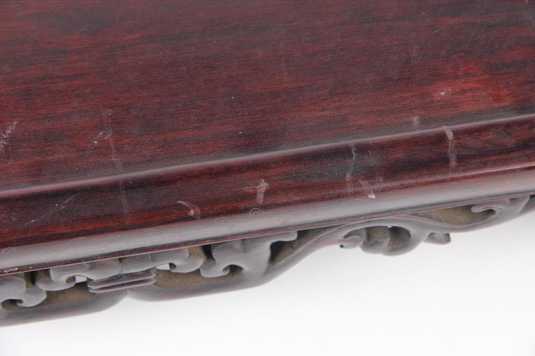 唐木 紫檀 木製 銀象嵌 花台 香炉台 茶道具 書道具 仏具 ES1-26