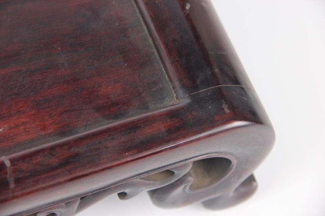 唐木 紫檀 木製 銀象嵌 花台 香炉台 茶道具 書道具 仏具 ES1-26