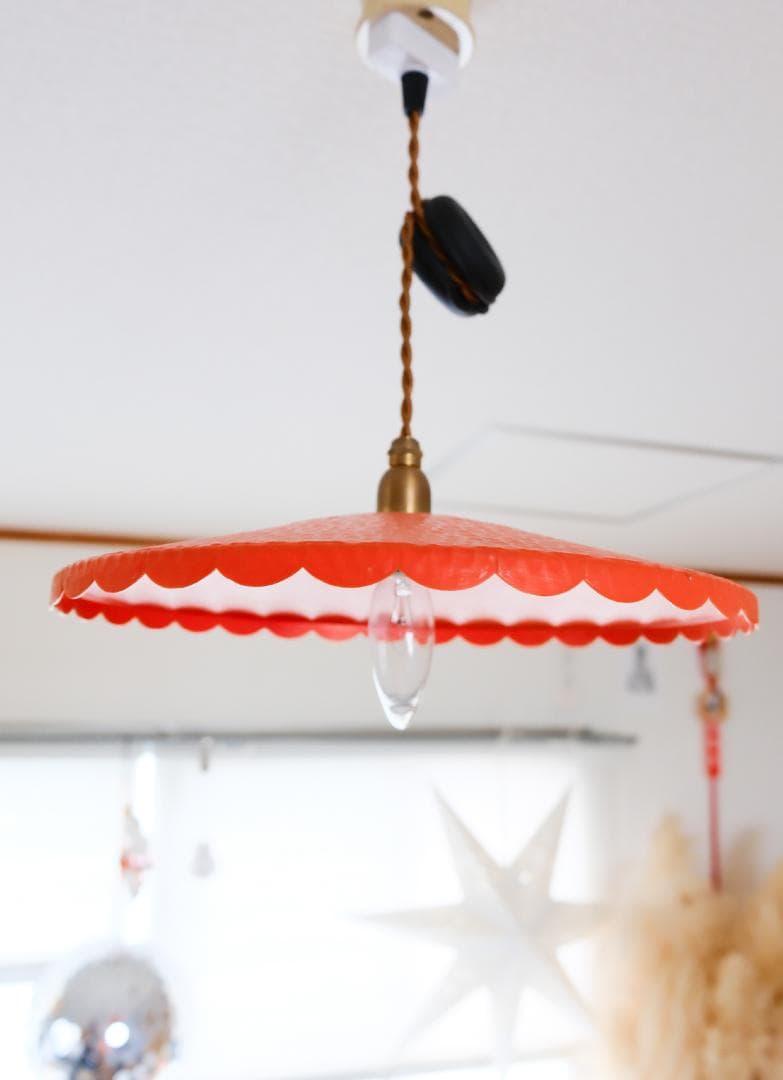 ヴィンテージ オレンジランプシェード【美品】　オランダ