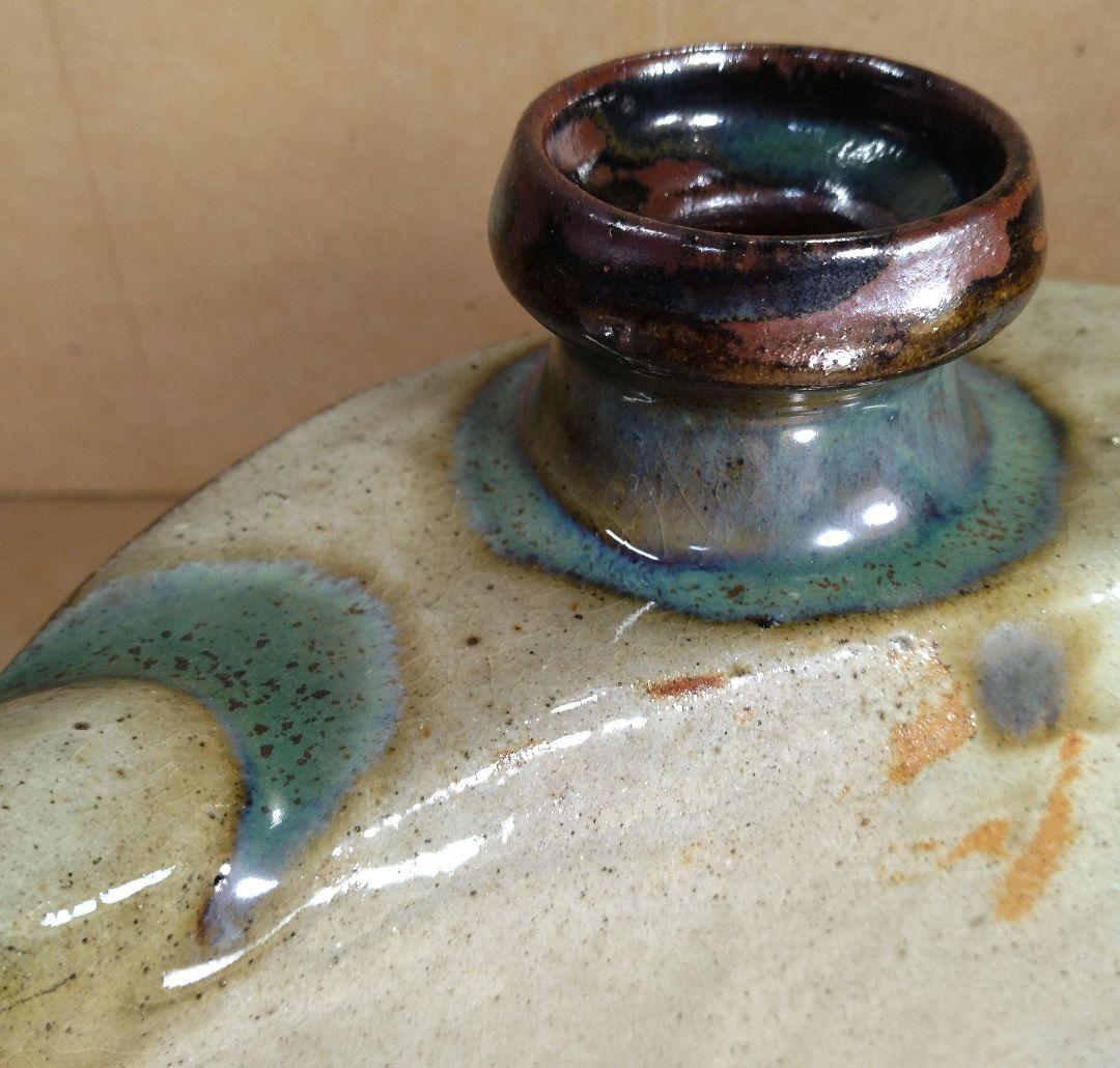 【本物保証】金城次郎 壷屋焼 抱瓶(魚紋抱瓶）共箱 栞 人間国宝 美品 やちむん