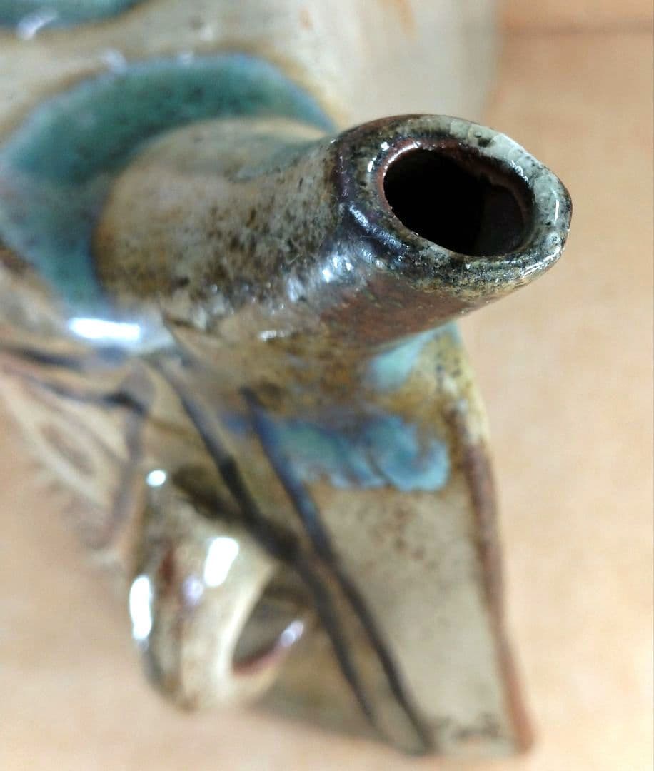 【本物保証】金城次郎 壷屋焼 抱瓶(魚紋抱瓶）共箱 栞 人間国宝 美品 やちむん