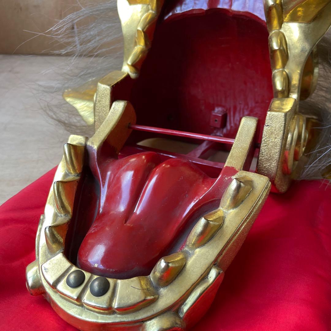 井波彫刻　獅子頭　獅子舞　幅37.6cm 木製