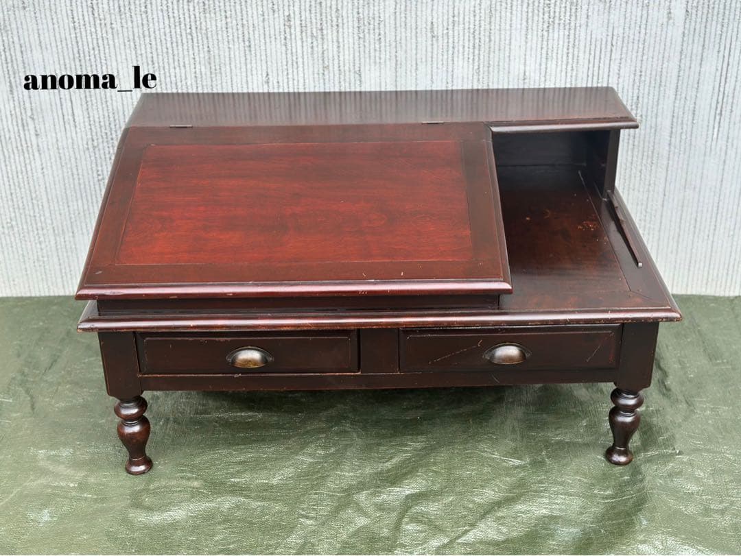 4005【文机】木製　座机　帳場机　収納棚　作業台　ジャパンヴィンテージレア◎