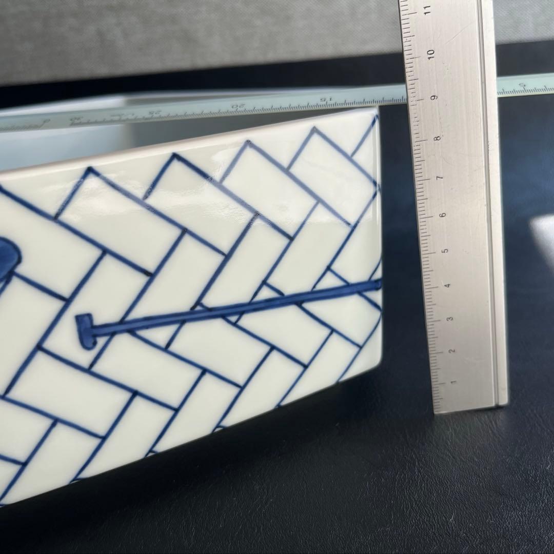 紫翠窯 西村徳泉 作 染付　櫂の絵　食籠