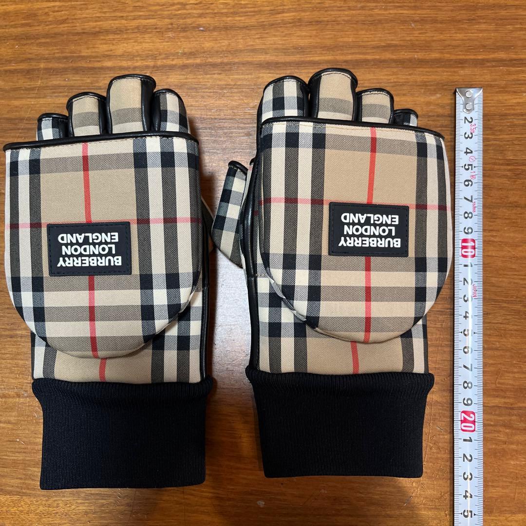 バーバリー チェック柄 指なし手袋 Sサイズ
