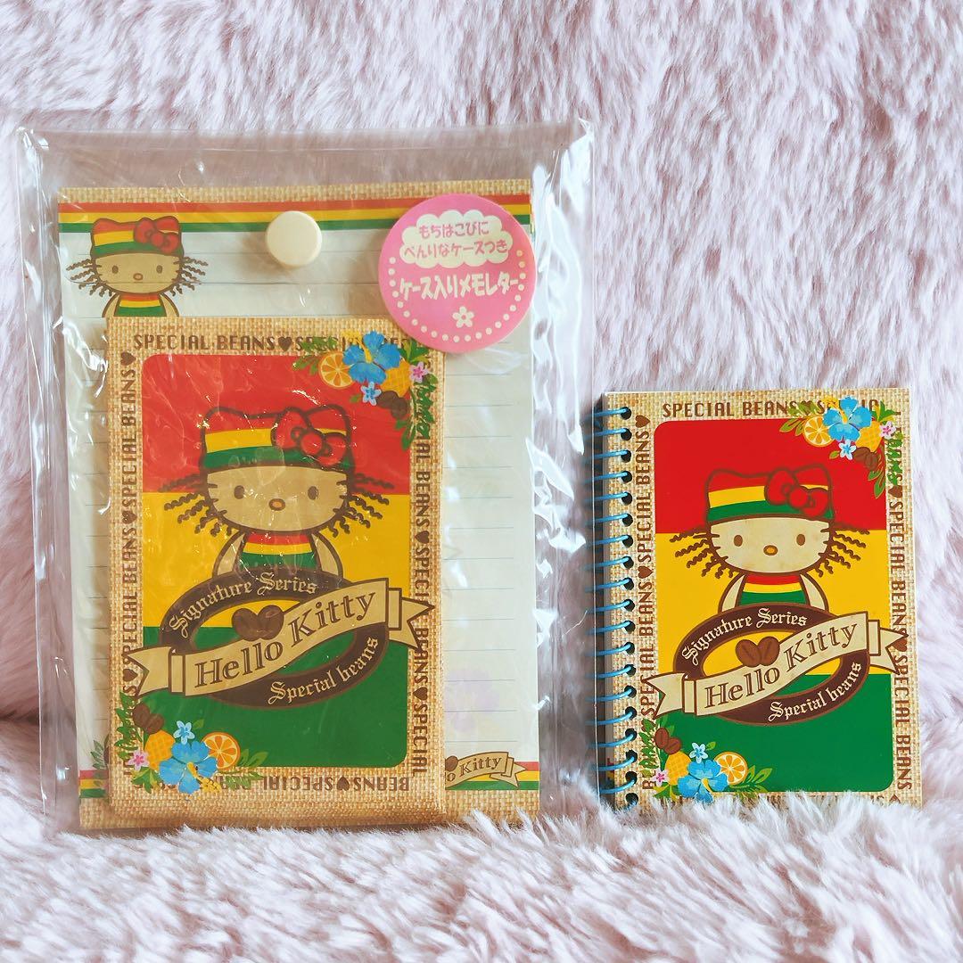 希少レア　ハローキティ　日焼け　ドレッド　ケース入りレターセット　メモ　2001