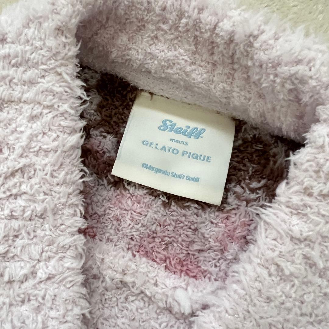 新品！ ジェラートピケ　Steiff シュタイフコラボ　カーディガン　ピンクベア