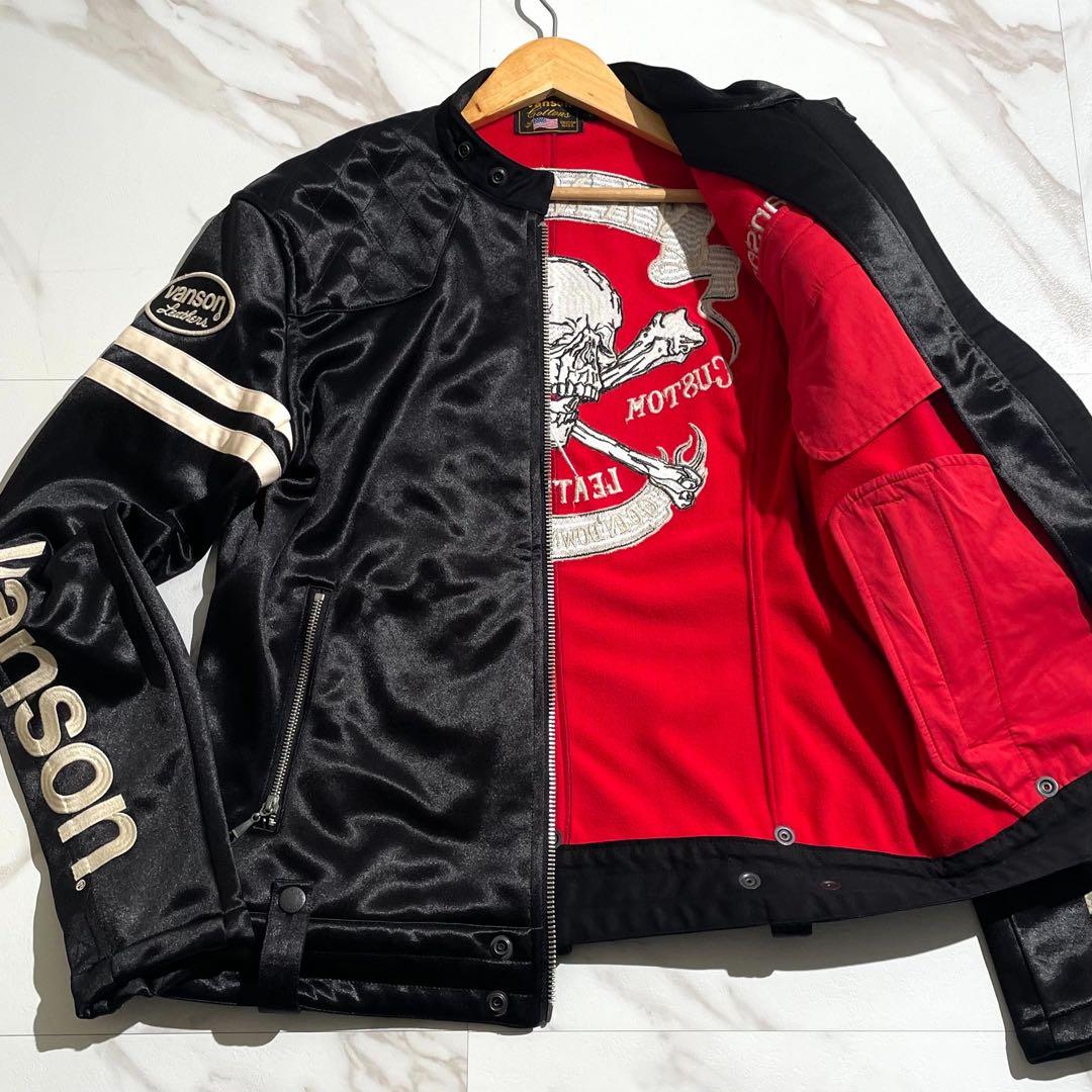 希少✨ VANSON ライダース スカルボーン 刺繍 スカル 髑髏 50周年