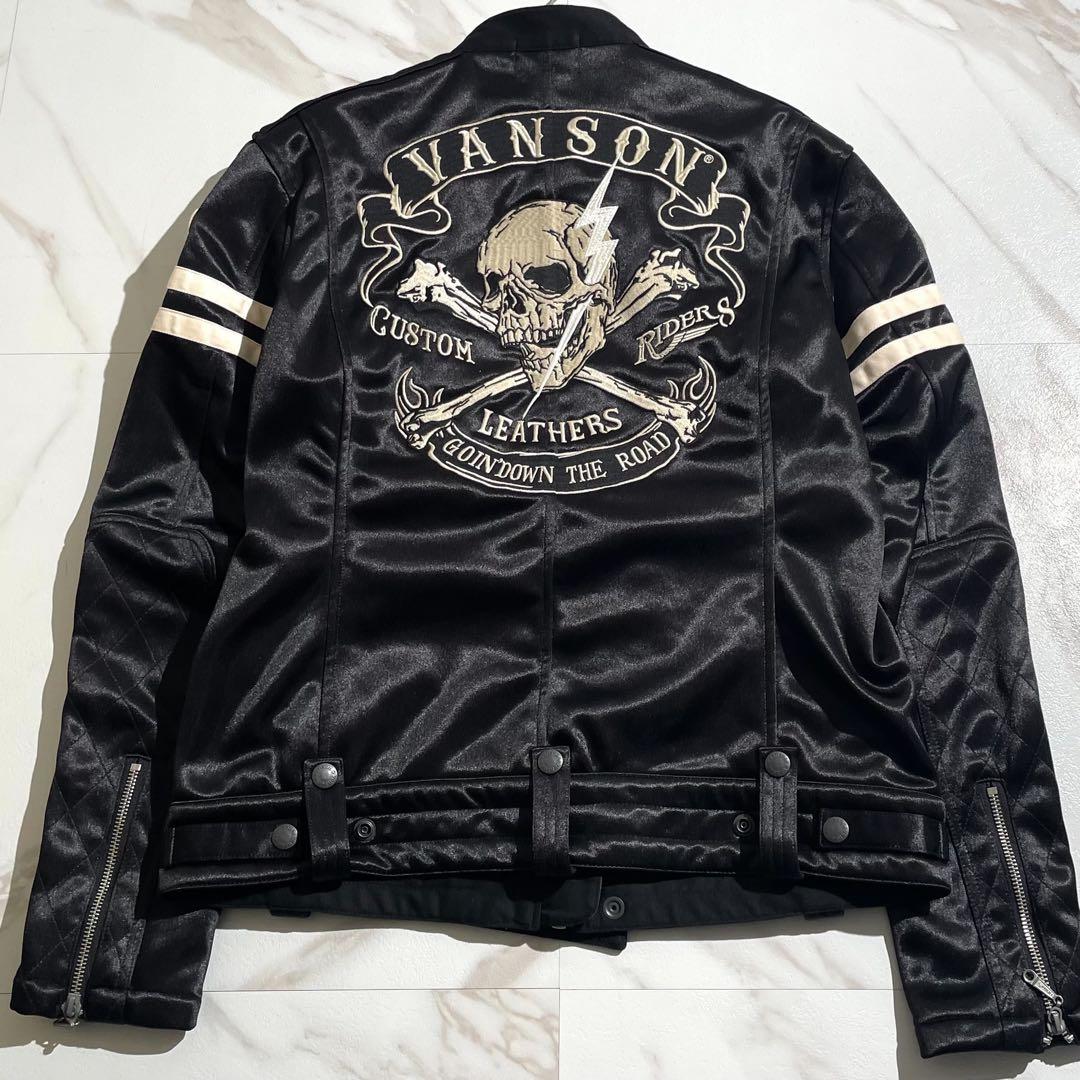 希少✨ VANSON ライダース スカルボーン 刺繍 スカル 髑髏 50周年