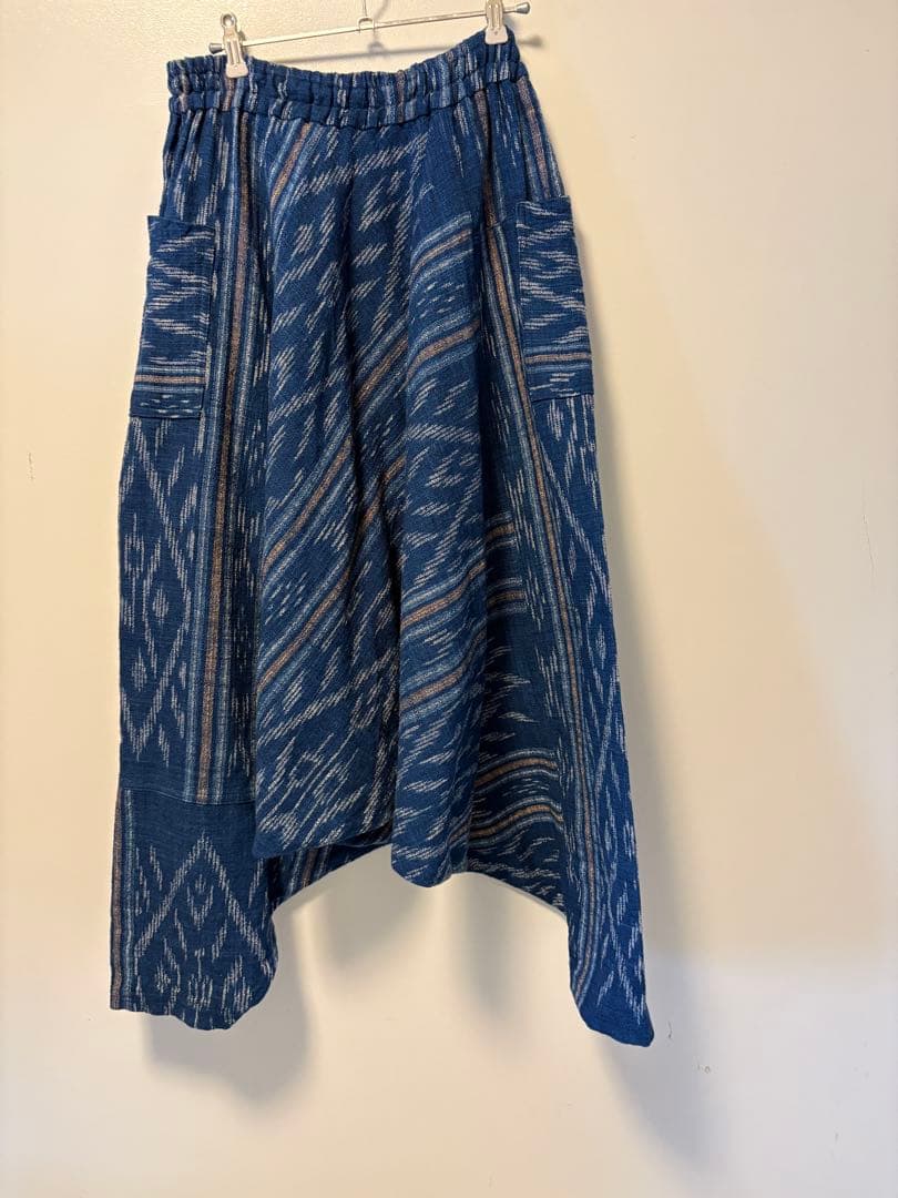 青系幾何学模様 サルエルパンツ