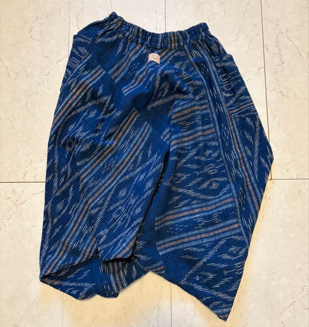 青系幾何学模様 サルエルパンツ