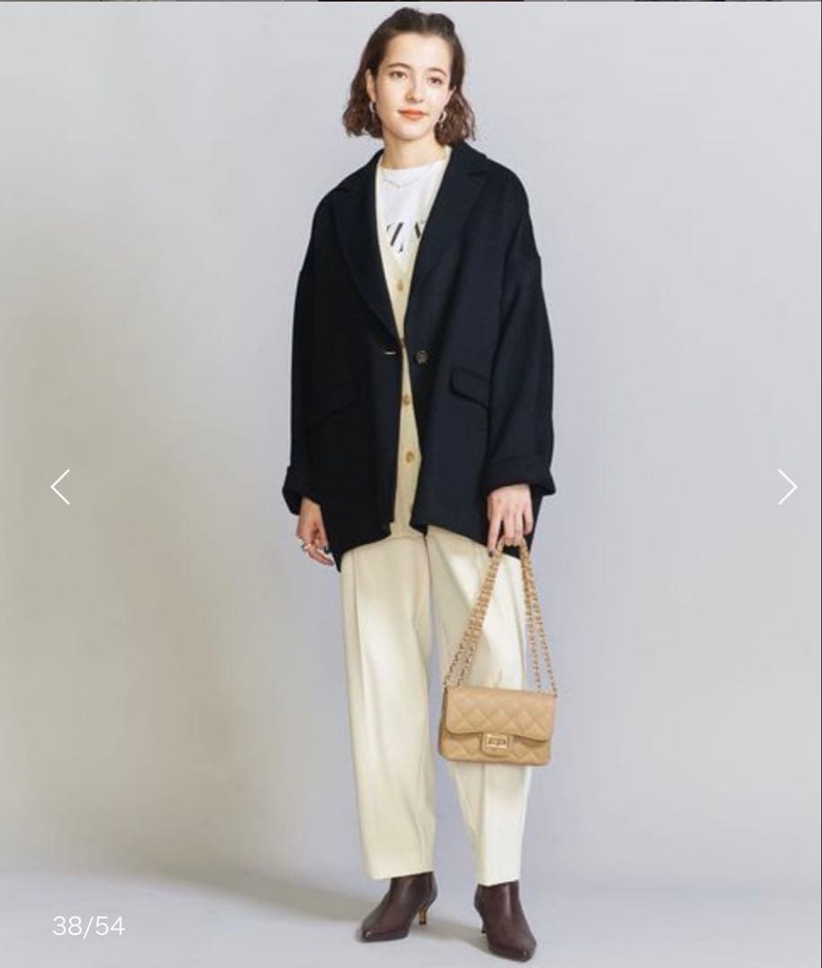 【未使用】BEAUTY&YOUTH リバー テーラードミドルコート　黒M