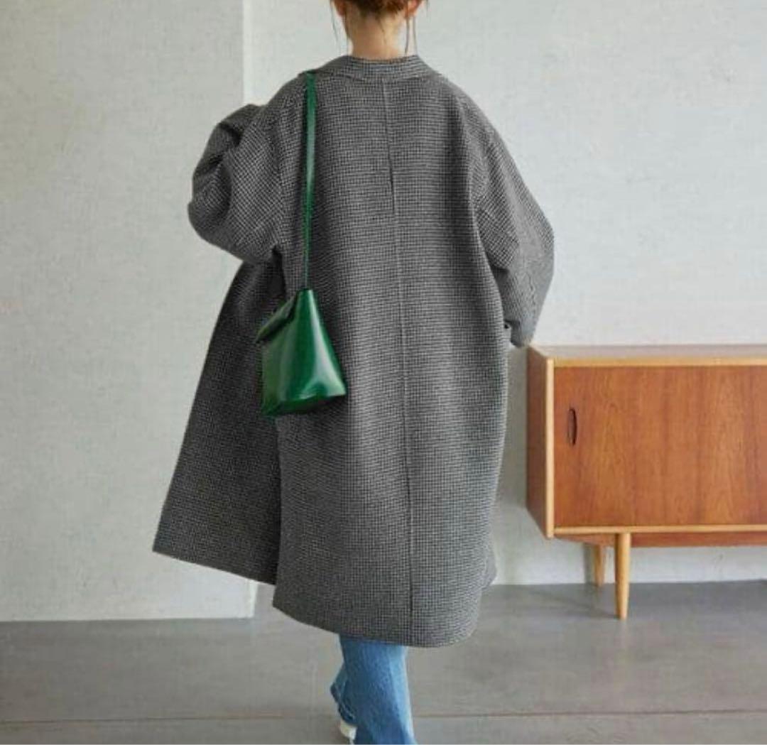 スローブイエナHAMILTONダブルフェイスウールロングコート　フリー