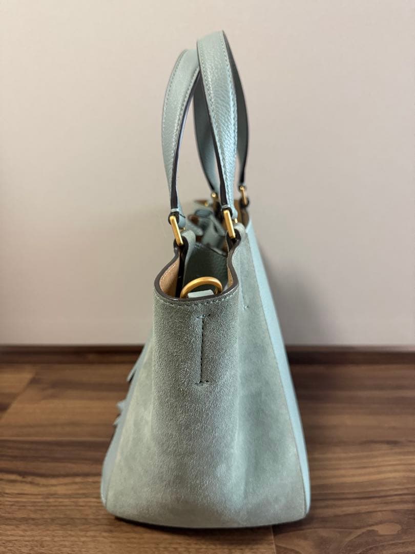 トリバーチ　ライトブルー レザー 2wayバッグ　❤️美品❤️年明けお値下げ❤️