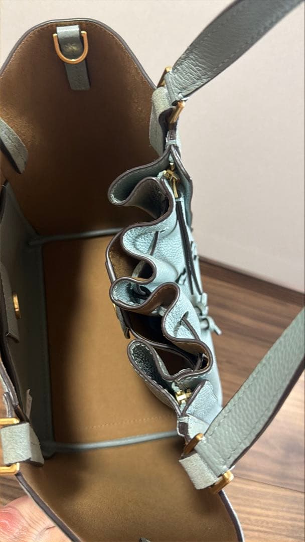 トリバーチ　ライトブルー レザー 2wayバッグ　❤️美品❤️年明けお値下げ❤️